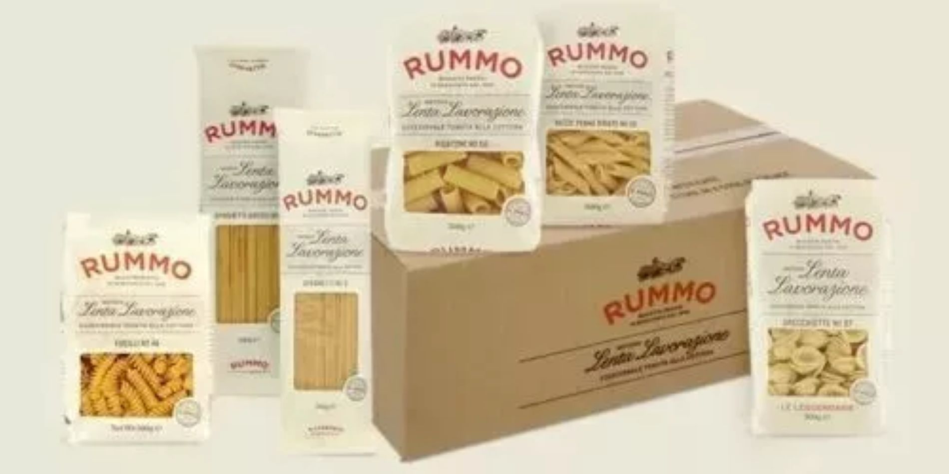 a picture of penne e mezze maniche rummo 500 gr pacco da 10 pezzi